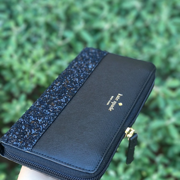 Kate Spade Greta Court Neda Glitter Zip Wallet - Picture 3 of 5